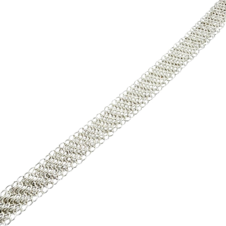 美品△TIFFANY&amp;Co. ティファニー エルサペレッティ メッシュ ネックレス チョーカー アクセサリー 925 シルバー 重量37.9g レディース