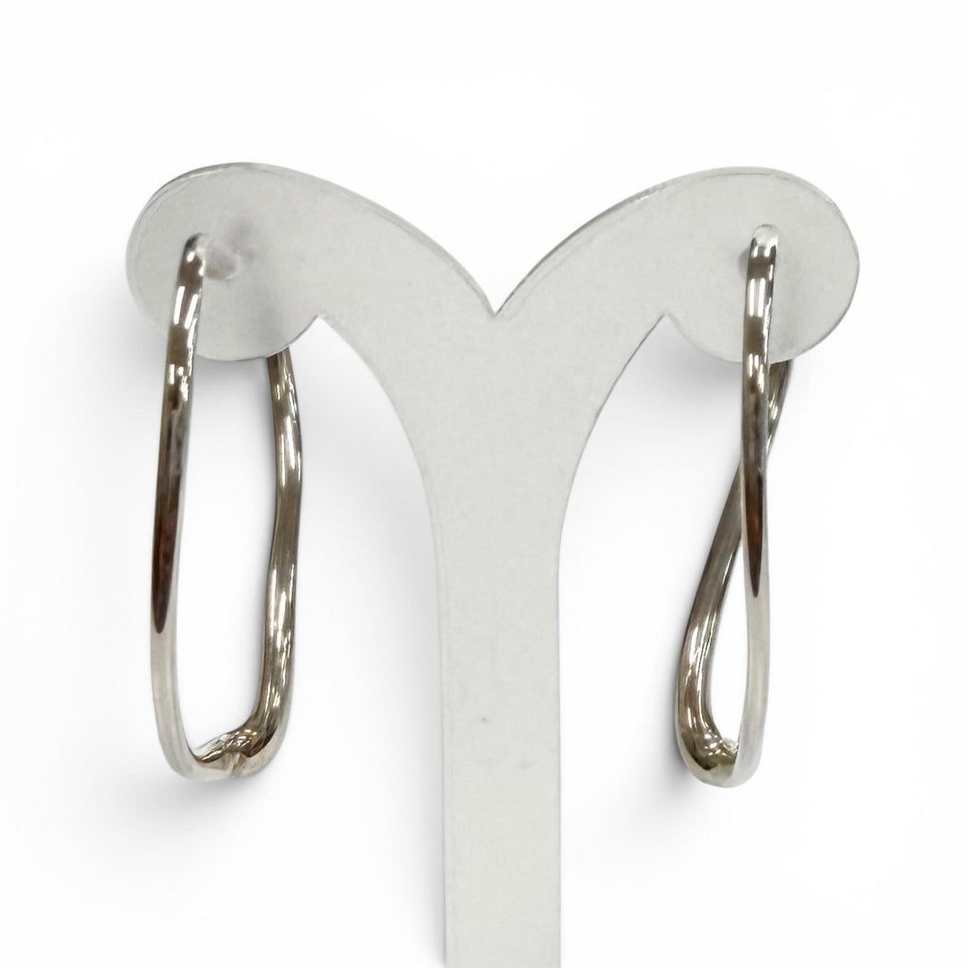 美品★TIFFANY&amp;Co. ティファニー エルサペレッティ オープンハート フープピアス ミディアム AG925 シルバー 重量8.9g 箱・保存袋付き