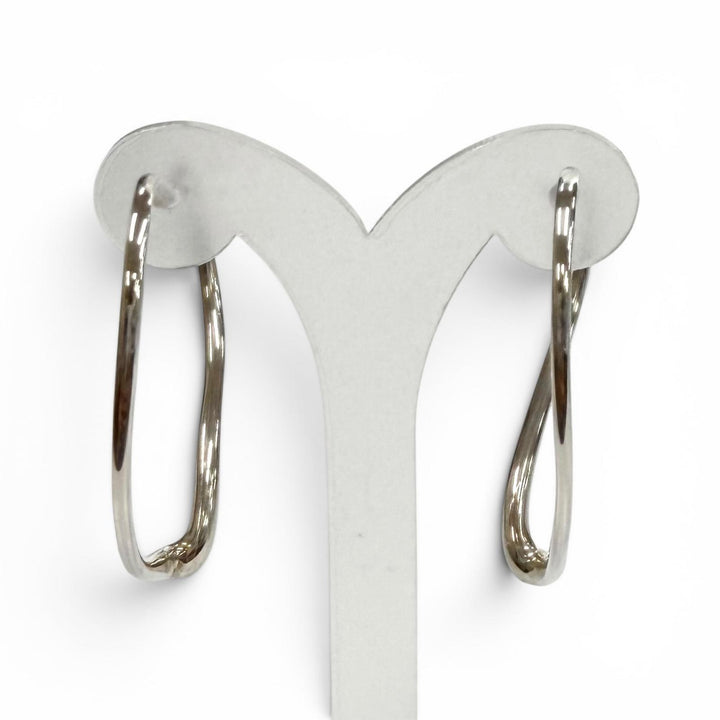 美品★TIFFANY&amp;Co. ティファニー エルサペレッティ オープンハート フープピアス ミディアム AG925 シルバー 重量8.9g 箱・保存袋付き