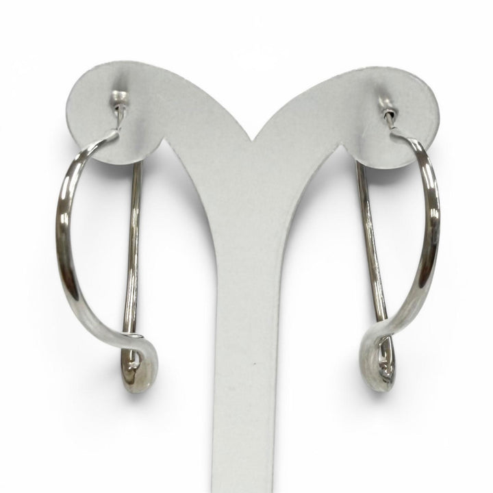 美品★TIFFANY&amp;Co. ティファニー エルサペレッティ オープンハート フープピアス ミディアム AG925 シルバー 重量8.9g 箱・保存袋付き