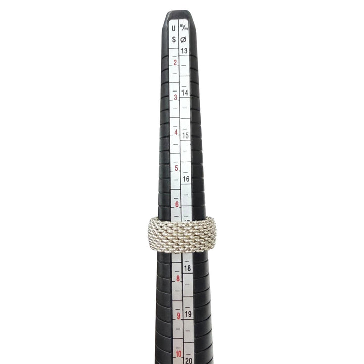 美品□TIFFANY&amp;Co. ティファニー サマセット SV925 メッシュ編み リング 指輪 アクセサリー シルバー JP14号相当 重量8.7g メンズ