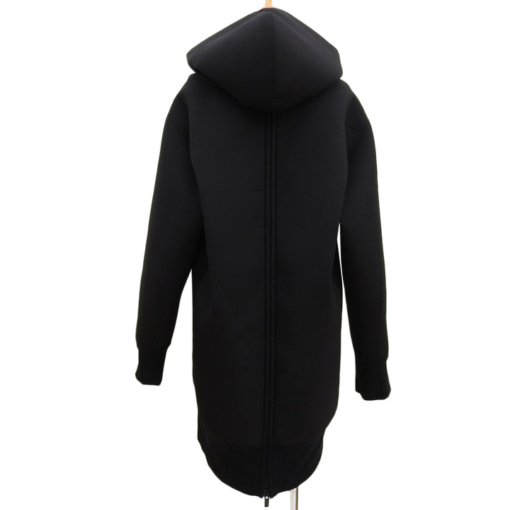美品▲Sacai サカイ 23AW 23-06769 Suiting Bonding Hoodie ウール混 フーデッド パーカー ワンピース 黒 3 日本製 正規品 レディース
