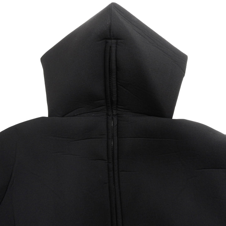美品▲Sacai サカイ 23AW 23-06769 Suiting Bonding Hoodie ウール混 フーデッド パーカー ワンピース 黒 3 日本製 正規品 レディース