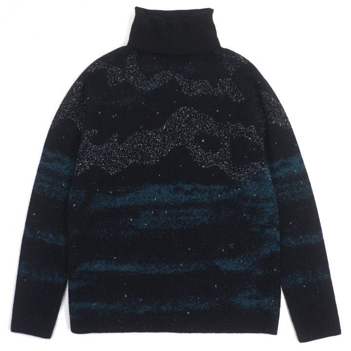 美品▼DIOR Peter Doig ディオール オム ピータードイグ 143M649AT276 モヘア アルパカ タートルネック ジャガードニットセーター 正規品