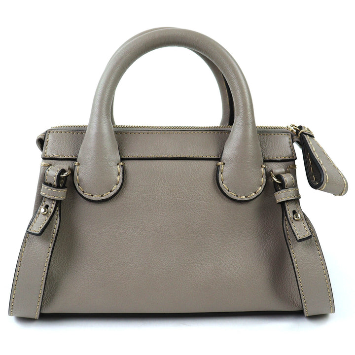極美品△Chloe クロエ CHC21WS451F43053 EDITH MINI BAG レザー 2WAY ハンドバッグ ショルダーバッグ カシミアグレー 袋付き レディース