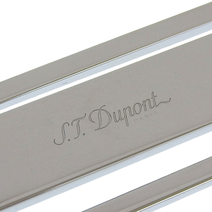 美品▲Dupont デュポン メタル ロゴ入り ビルクリップ 札ばさみ マネークリップ シルバー 箱・保存袋付き フランス製 メンズ