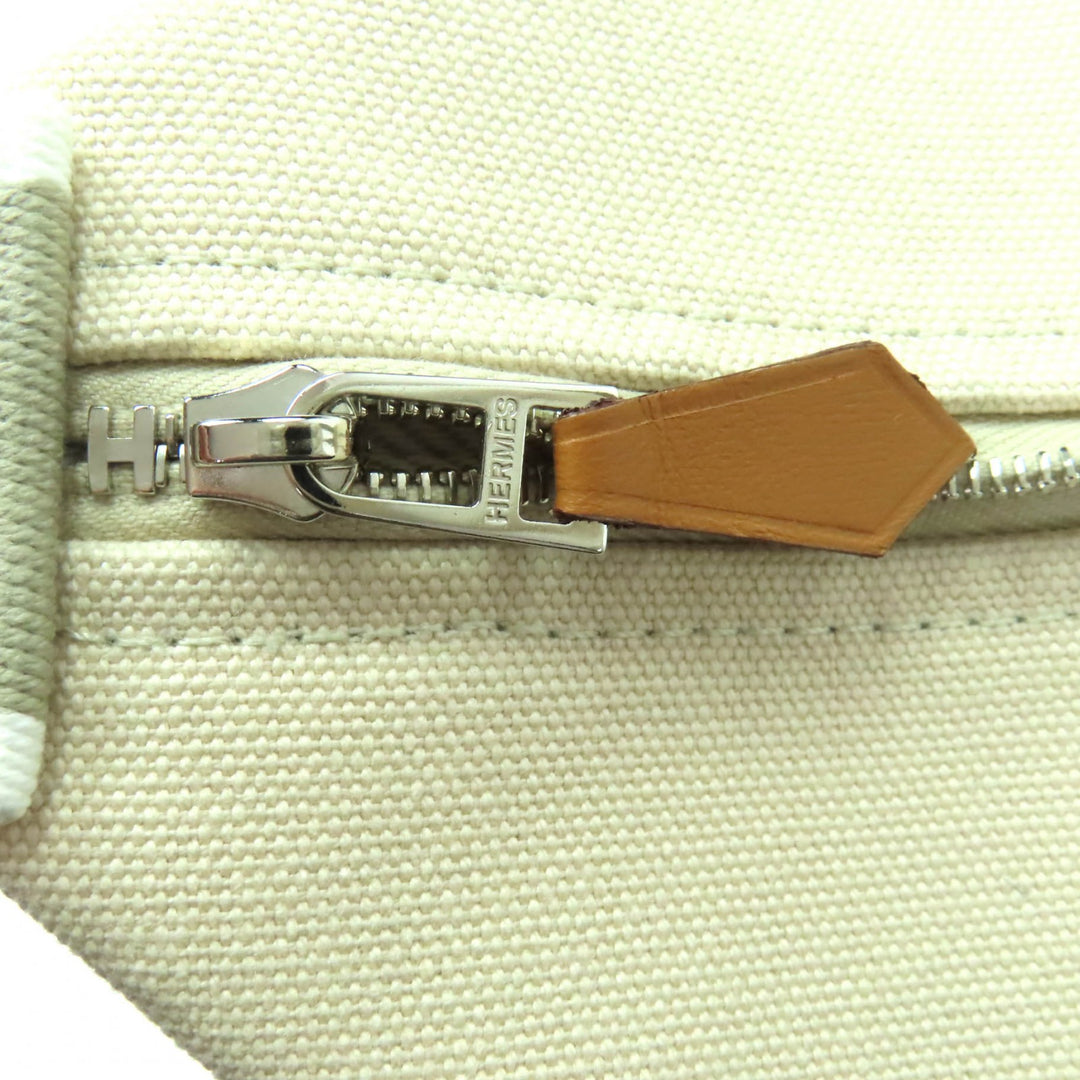 極美品◇HERMES エルメス ブリッド・ア・ブラック GM コットン100％ Hロゴ セリエボタン ハンドバッグ/ポーチ アイボリー フランス製
