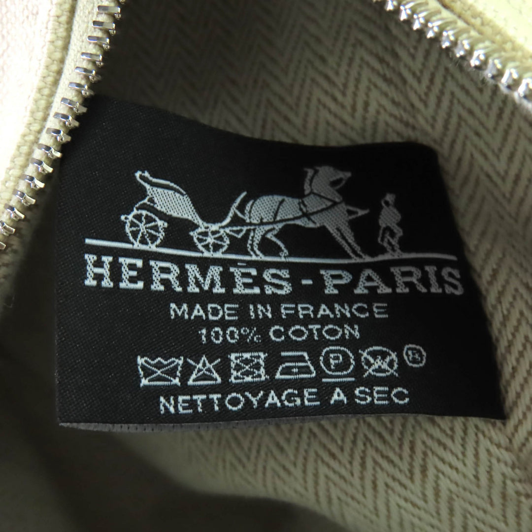 極美品◇HERMES エルメス ブリッド・ア・ブラック GM コットン100％ Hロゴ セリエボタン ハンドバッグ/ポーチ アイボリー フランス製