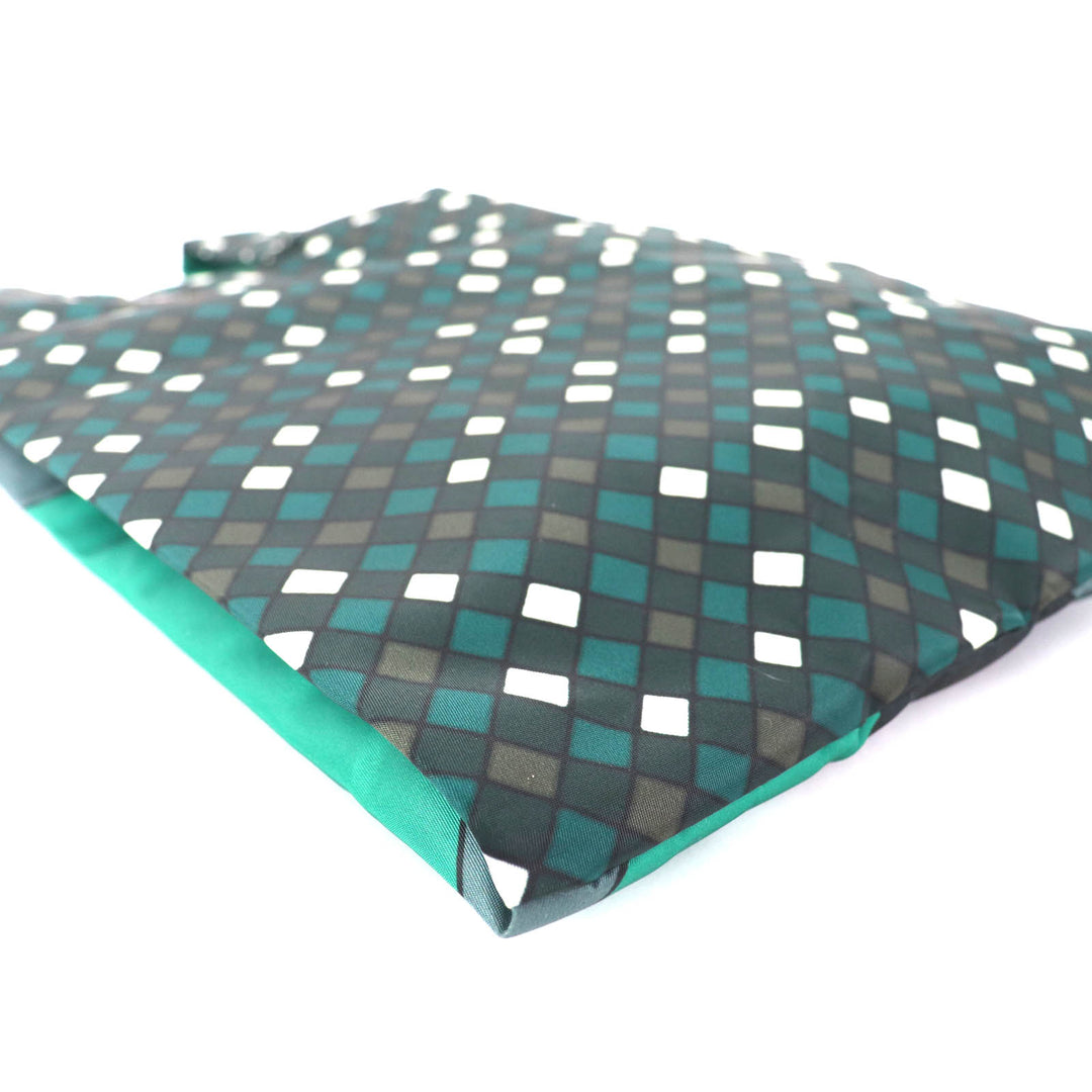 極美品◇MARNI PORTER マルニ ポーター レザーロゴパッチ付き チェック柄 ナイロン トートバッグ グリーン マルチ 日本製 レディース