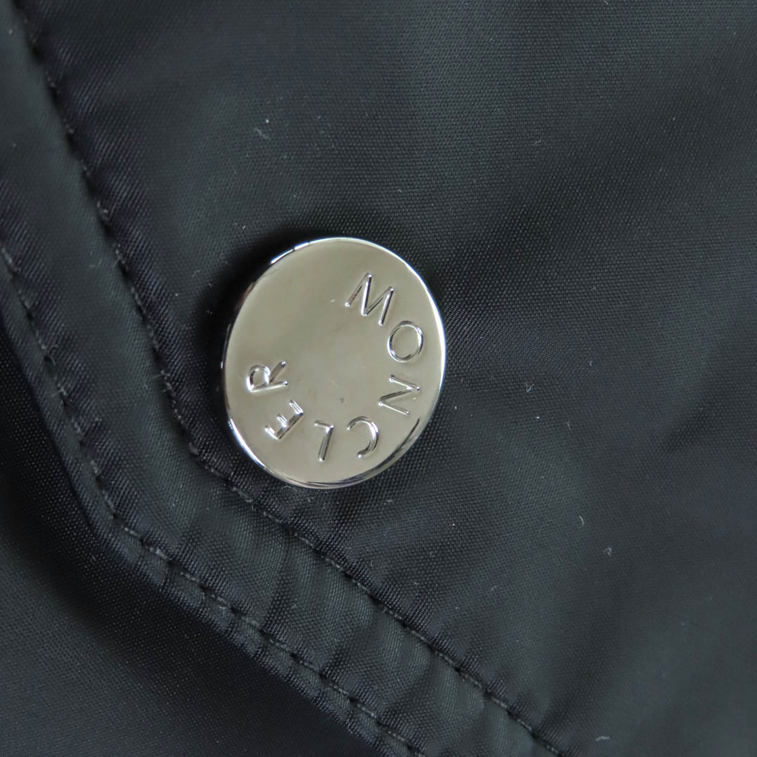 未使用品◇MONCLER モンクレール 20-21AW HUGON ロゴ アイコンパッチ フード付き ロング ダウンコート ブラック 0 ハンガー付き 正規品
