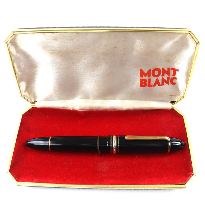 良品△MONTBLANC モンブラン マイスターシュテュック149 ペン先14K EFニブ ホワイトスター 万年筆 ブラックゴールド ドイツ製 メンズ