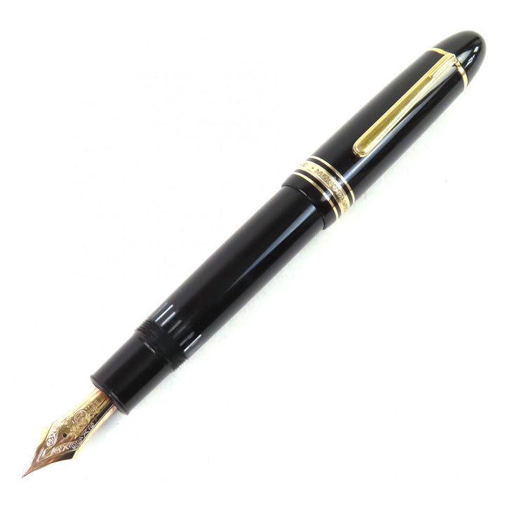 良品△MONTBLANC モンブラン マイスターシュテュック149 ペン先14K EFニブ ホワイトスター 万年筆 ブラックゴールド ドイツ製 メンズ