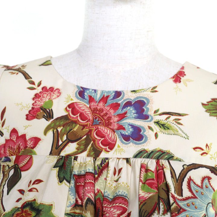 極美品◇Christian Dior クリスチャンディオール 411B02A3269 コットン シルク ウィピル 総柄 ショートスリーブ ブラウス 42 伊製 正規品