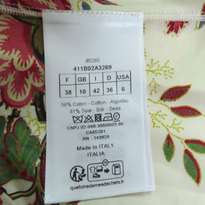 極美品◇Christian Dior クリスチャンディオール 411B02A3269 コットン シルク ウィピル 総柄 ショートスリーブ ブラウス 42 伊製 正規品