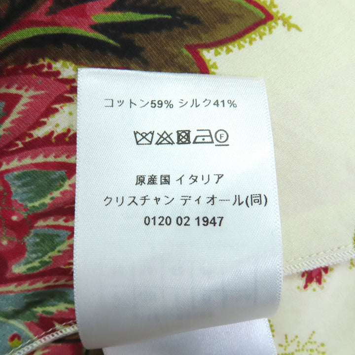 極美品◇Christian Dior クリスチャンディオール 411B02A3269 コットン シルク ウィピル 総柄 ショートスリーブ ブラウス 42 伊製 正規品