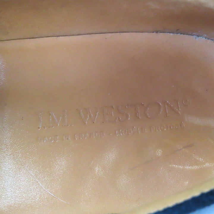 美品★J.M WESTON ジェイエムウエストン 82-EAG-180-10 82ラスト シグニチャー レザー ローファー ネイビー 3/D フランス製 レディース