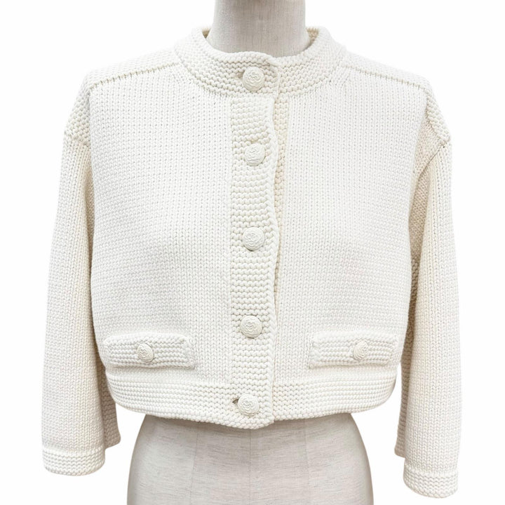 【ドンドン見直し】未使用品◇CHANEL シャネル 2025年製 P79983 ココマークボタン クロップド ジャケット 36 伊製 正規品 定価598700円