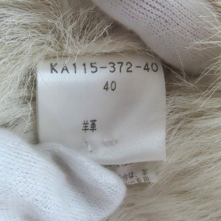 美品◇EPOCA エポカ KA115-372-40 羊革 切替デザイン レザー ムートンジャケット ベージュ 40 正規品 レディース