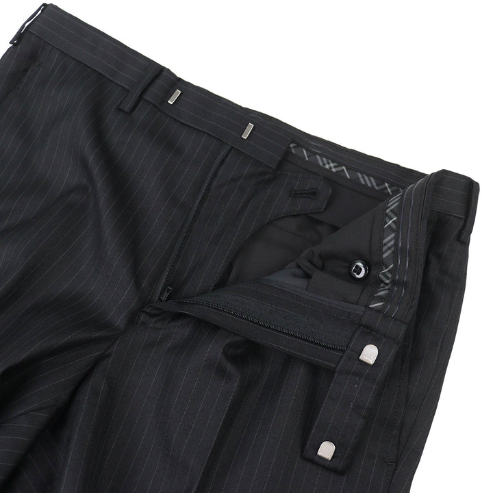 極美品△BURBERRY BLACK LABEL バーバリーブラックレーベル ウール ストライプ シングルジャケット パンツ スーツ セットアップ S/73