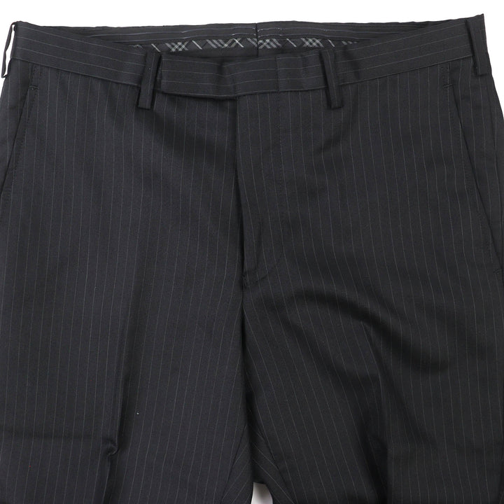 極美品△BURBERRY BLACK LABEL バーバリーブラックレーベル ウール ストライプ シングルジャケット パンツ スーツ セットアップ S/73