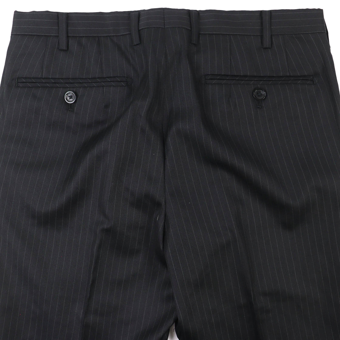 極美品△BURBERRY BLACK LABEL バーバリーブラックレーベル ウール ストライプ シングルジャケット パンツ スーツ セットアップ S/73