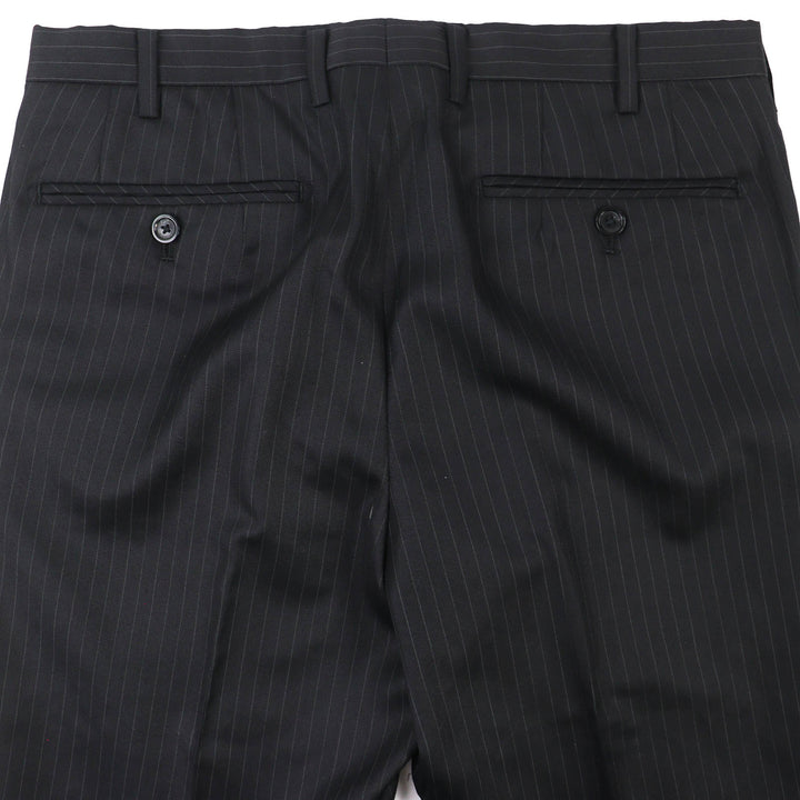 極美品△BURBERRY BLACK LABEL バーバリーブラックレーベル ウール ストライプ シングルジャケット パンツ スーツ セットアップ S/73