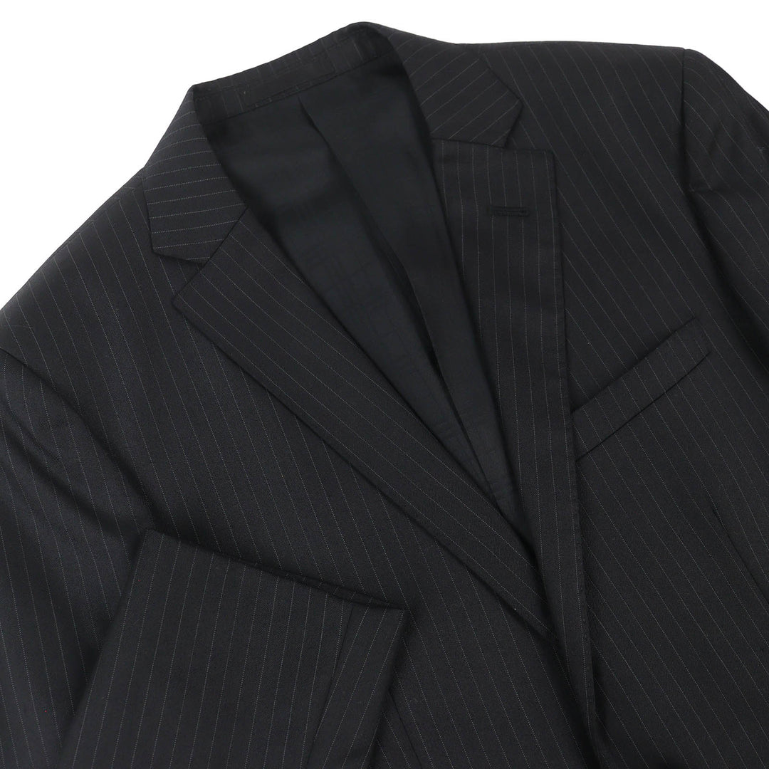 極美品△BURBERRY BLACK LABEL バーバリーブラックレーベル ウール ストライプ シングルジャケット パンツ スーツ セットアップ S/73