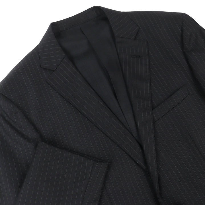 極美品△BURBERRY BLACK LABEL バーバリーブラックレーベル ウール ストライプ シングルジャケット パンツ スーツ セットアップ S/73