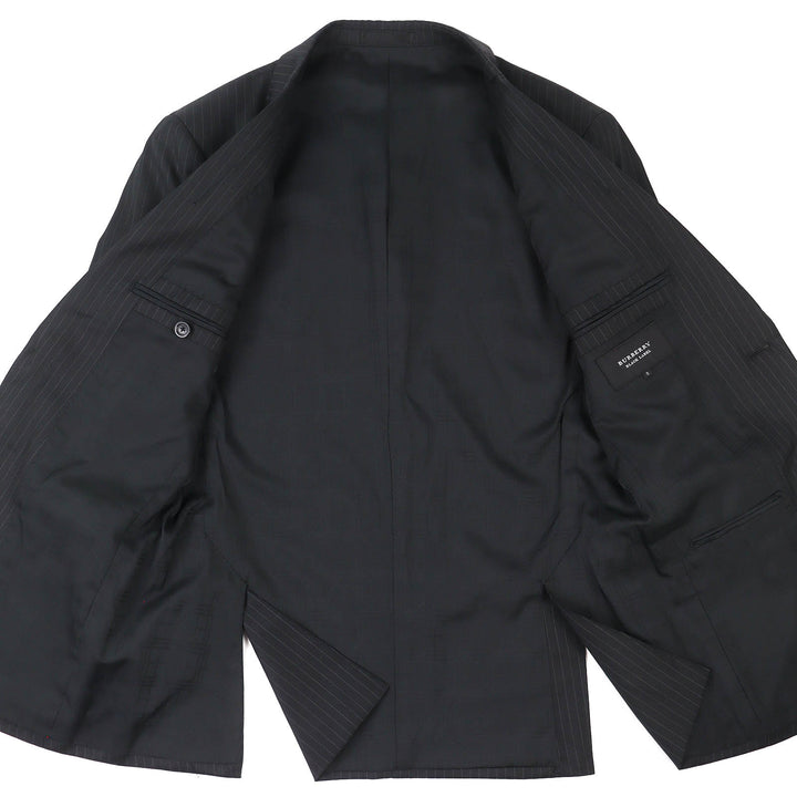 極美品△BURBERRY BLACK LABEL バーバリーブラックレーベル ウール ストライプ シングルジャケット パンツ スーツ セットアップ S/73