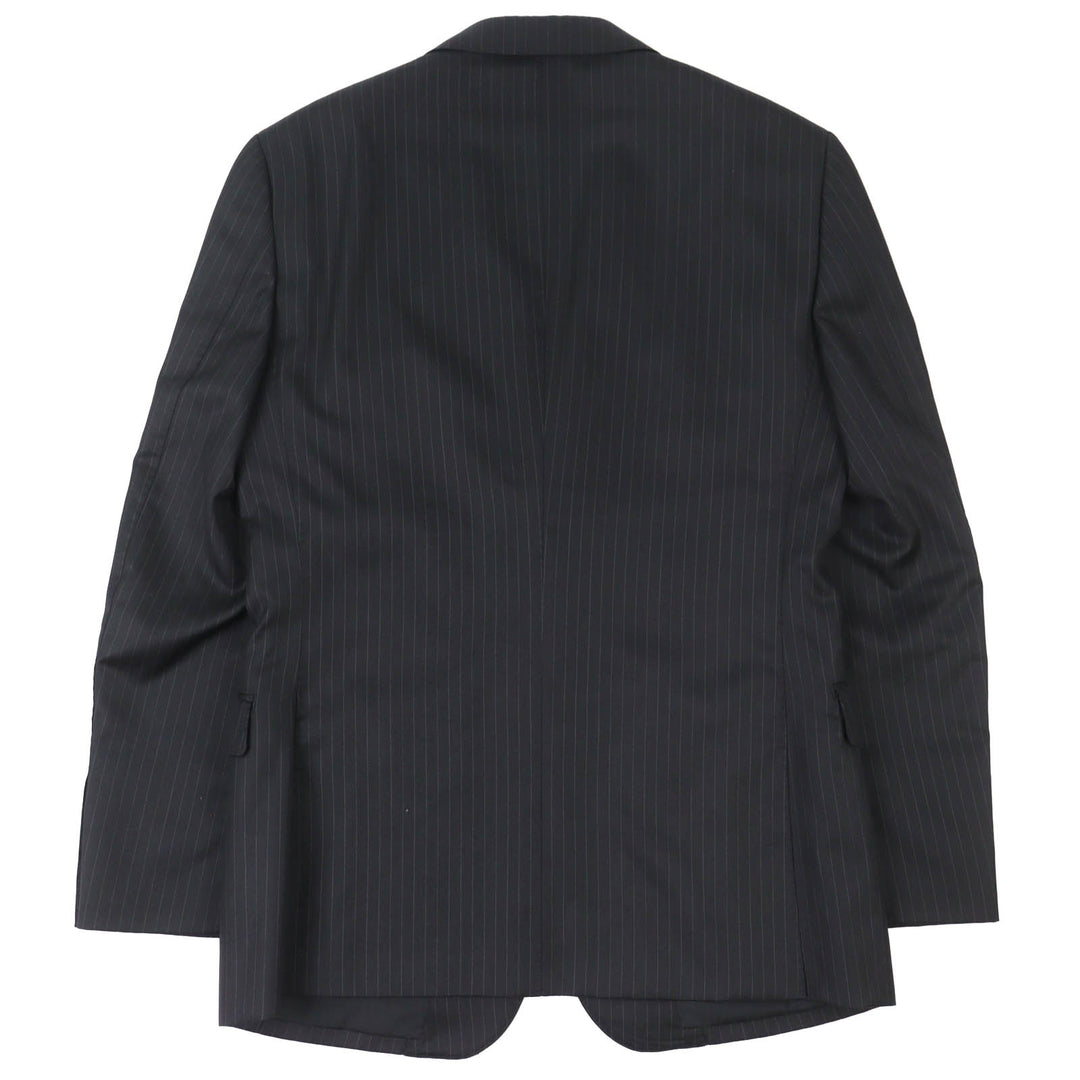 極美品△BURBERRY BLACK LABEL バーバリーブラックレーベル ウール ストライプ シングルジャケット パンツ スーツ セットアップ S/73