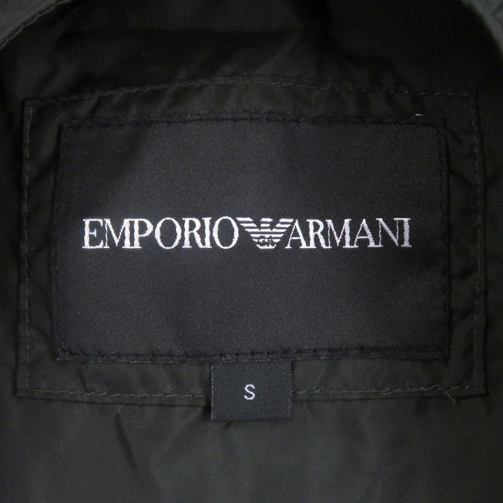 極美品□EMPORIO ARMANI エンポリオ アルマーニ 20AW 黒タグ ロゴワッペン ナイロンパーカー ブルゾンジャケット カーキ S 正規品 メンズ