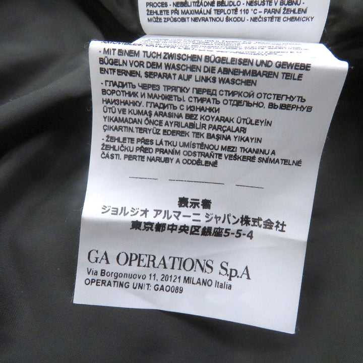 極美品□EMPORIO ARMANI エンポリオ アルマーニ 20AW 黒タグ ロゴワッペン ナイロンパーカー ブルゾンジャケット カーキ S 正規品 メンズ