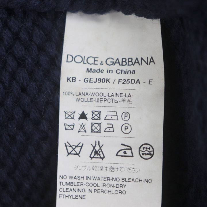 未使用品▼DOLCE&amp;GABBANA ドルチェ＆ガッバーナ 3WAY ダウンライナー付き フーデッド ZIPUP ニットブルゾン ネイビー 44 正規品 メンズ