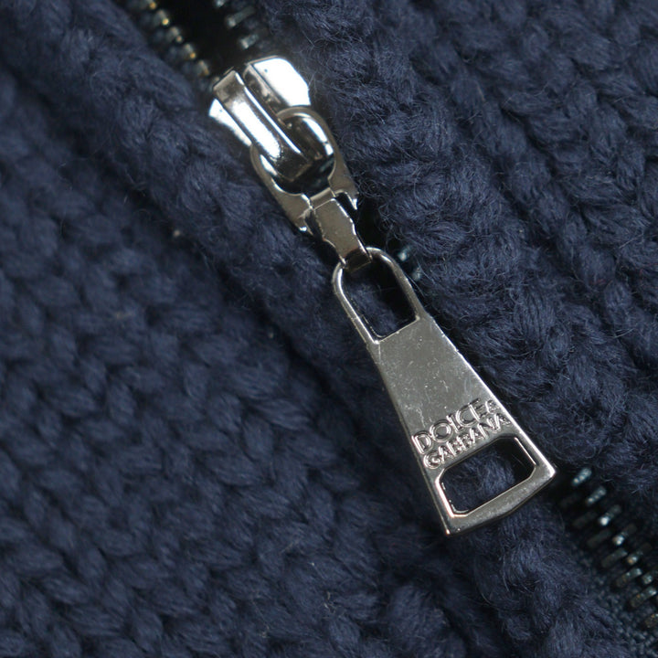 未使用品▼DOLCE&amp;GABBANA ドルチェ＆ガッバーナ 3WAY ダウンライナー付き フーデッド ZIPUP ニットブルゾン ネイビー 44 正規品 メンズ