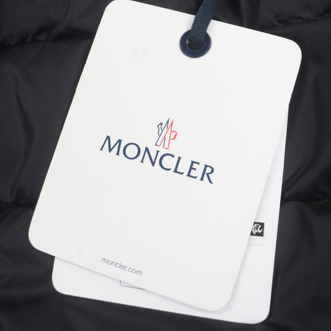未使用品▼MONCLER モンクレール 22AW PYROLE ロゴワッペン付き ダブルジップアップ ダウンジャケット ブラック 2 国内正規品 メンズ