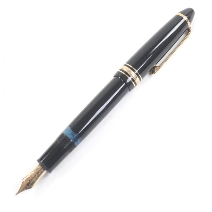 良品□MONTBLANC モンブラン マイスターシュテュック 146 キャップ式 ペン先14K Fニブ 万年筆 ブラック ドイツ製 メンズ オススメ◎