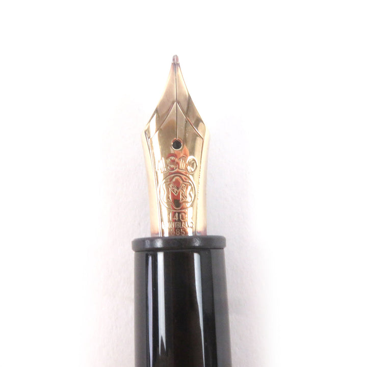 良品□MONTBLANC モンブラン マイスターシュテュック 146 キャップ式 ペン先14K Fニブ 万年筆 ブラック ドイツ製 メンズ オススメ◎