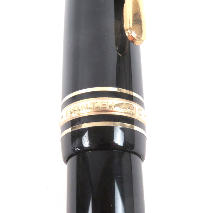 良品□MONTBLANC モンブラン マイスターシュテュック 146 キャップ式 ペン先14K Fニブ 万年筆 ブラック ドイツ製 メンズ オススメ◎