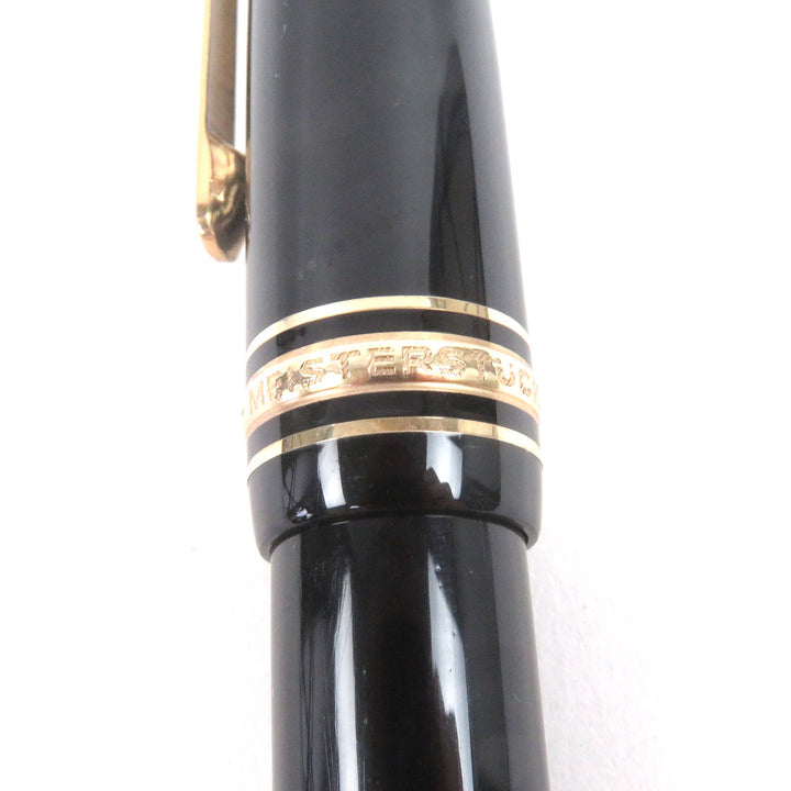 良品□MONTBLANC モンブラン マイスターシュテュック 146 キャップ式 ペン先14K Fニブ 万年筆 ブラック ドイツ製 メンズ オススメ◎