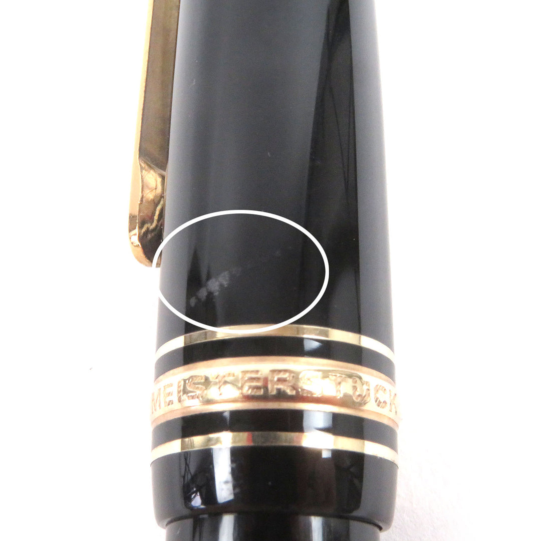 良品□MONTBLANC モンブラン マイスターシュテュック 146 キャップ式 ペン先14K Fニブ 万年筆 ブラック ドイツ製 メンズ オススメ◎