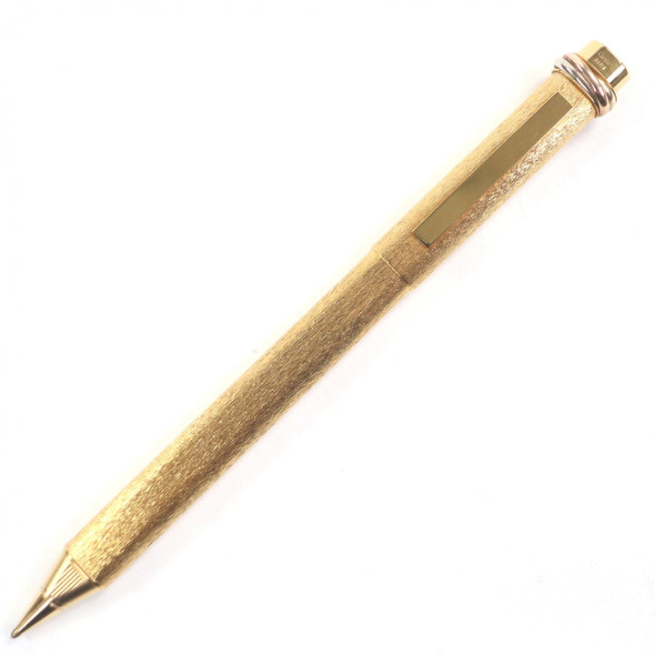 極美品▼Cartier カルティエ ヴィンテージ トリニティ キャップ式 ボールペン ゴールド ケース付き フランス製 メンズ