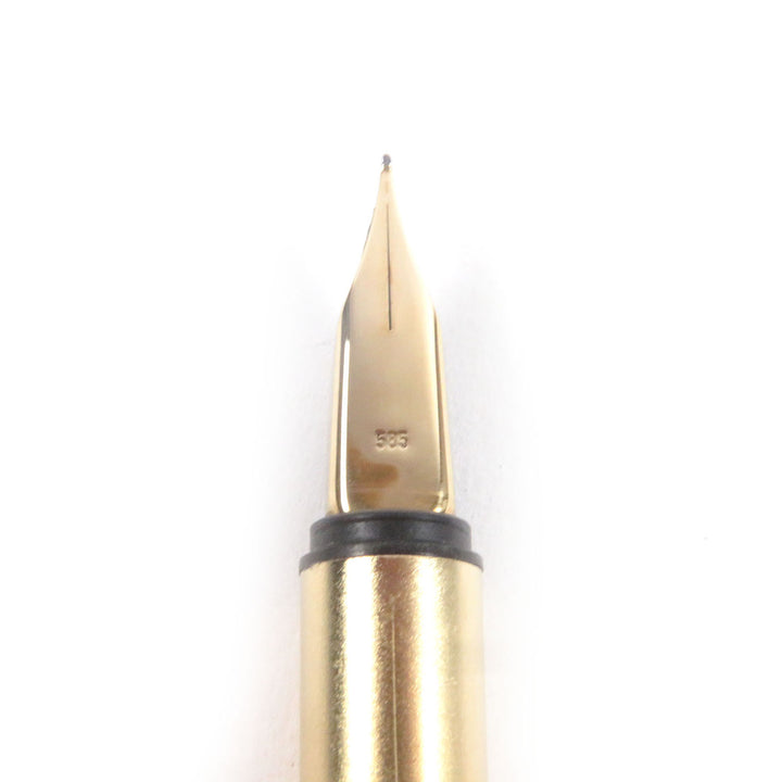 美品□MONTBLANC モンブラン ヴィンテージ ノブレス ペン先14K EFニブ ストライプ柄 キャップ式 万年筆 ステーショナリー ゴールド