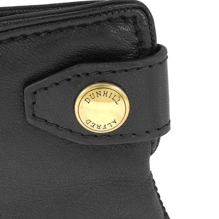 極美品▲Dunhill ダンヒル 裏地カシミヤ100％ ロゴボタン付き ラムレザー グローブ 手袋 ブラック イタリア製 正規品 メンズ オススメ◎