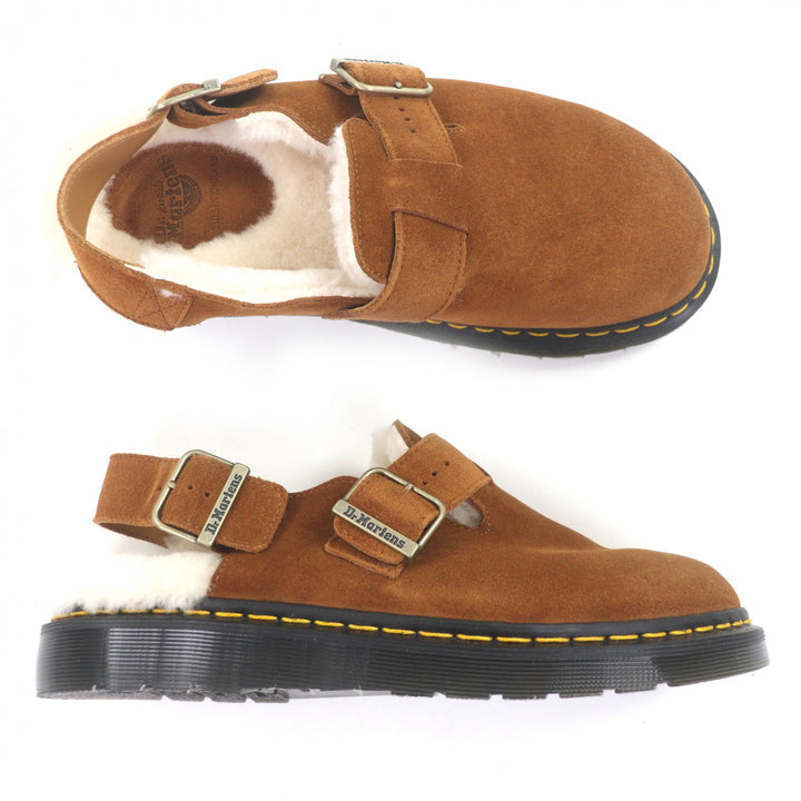 極美品▼Dr.Martens ドクターマーチン JORGE SHEARLING MULE スウェードレザー サンダル ブラウン 7 イングランド製 メンズ