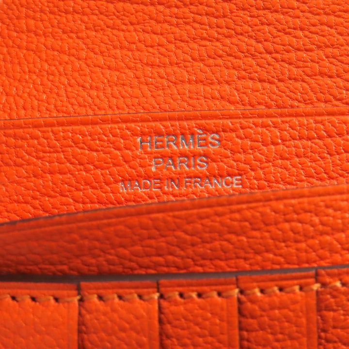 未使用品◇HERMES エルメス ベアンコンパクト シェーブル シルバー金具 2025年購入 コンパクトウォレット 二つ折り財布 オレンジ W刻印