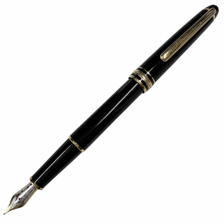 良品□MONTBLANC モンブラン マイスターシュテュック クラシック ペン先14K Fニブ キャップ式 万年筆 ブラック ゴールド ドイツ製 メンズ