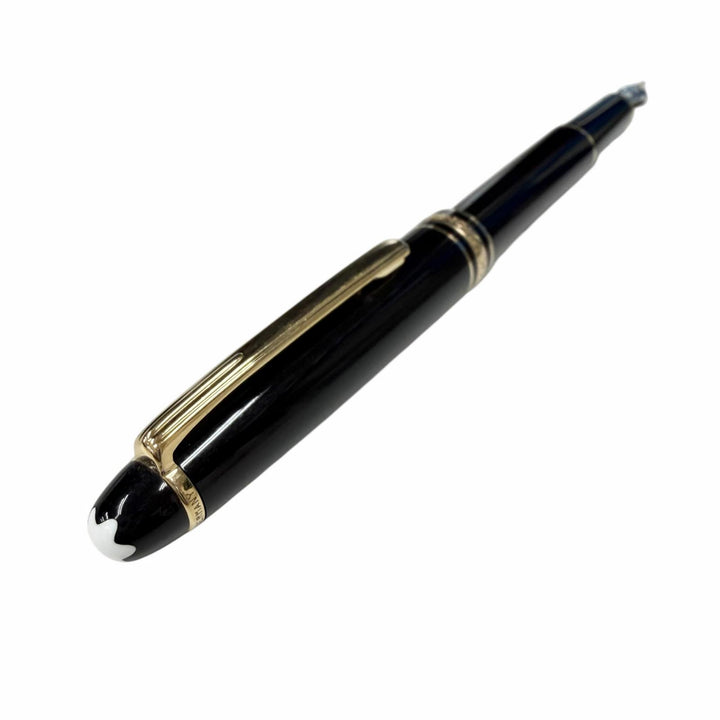 良品□MONTBLANC モンブラン マイスターシュテュック クラシック ペン先14K Fニブ キャップ式 万年筆 ブラック ゴールド ドイツ製 メンズ