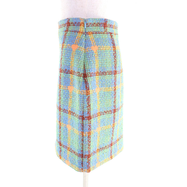 未使用品★GUCCI グッチ 706948 Lovelight tweed mini skirt チェック 膝丈 ツイードスカート マルチ 40 イタリア製 正規品 レディース