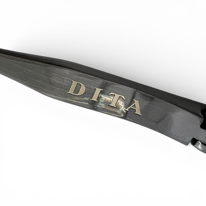 極美品▲DITA ディータ DTS425 UNION-THREE メガネ 眼鏡 アイウェア マットブラック アンティークシルバー 49□19 145 定価114400円