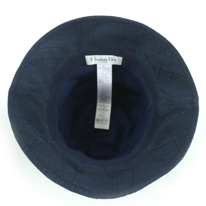 極美品☆Christian Dior クリスチャンディオール 42TCE923A155 TEDDY-D カナージュ デニム ボブハット 帽子 インディゴブルー 57 正規品